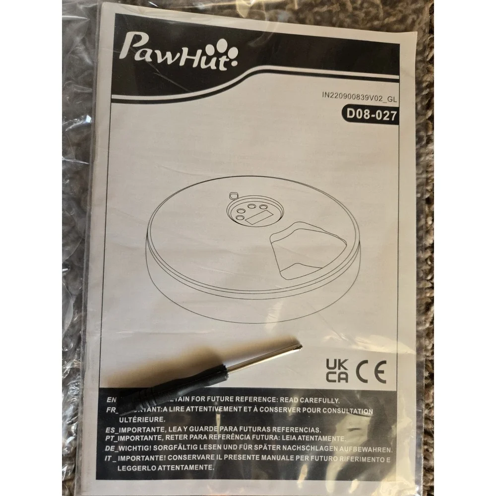 PawHut Automatic Pet Feeder 6 Meal Digital Timer Cat Dog Food Dispenser D08-027